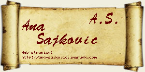 Ana Šajković vizit kartica